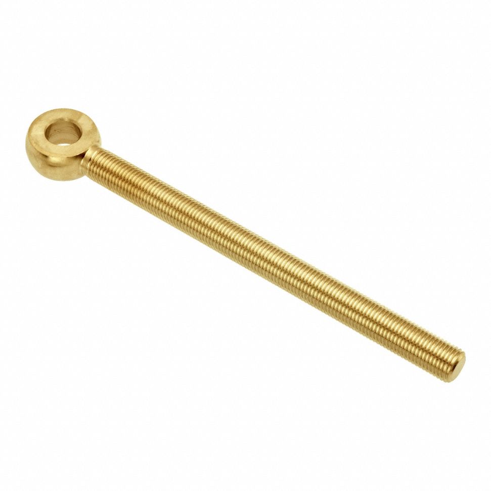 Fixed Rod End: Brass, Plain, 5 in Hole Center-to-End Lg, Right Hand, 3/8"-24 Thread Size