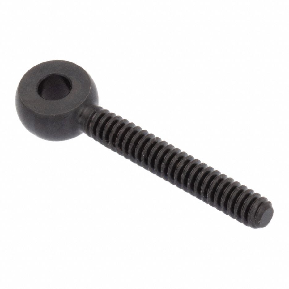 Fixed Rod End: Steel, Black Oxide, 1 in Hole Center-to-End Lg, Right Hand, #6-32 Thread Size