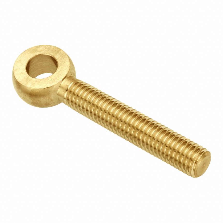 Fixed Rod End: Brass, Plain, 3 1/2 in Hole Center-to-End Lg, Right Hand, 1/2"-13 Thread Size