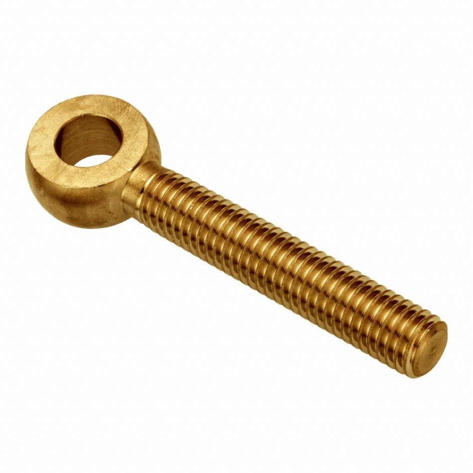 Fixed Rod End: Brass, Plain, 5 in Hole Center-to-End Lg, Right Hand, 1/2"-13 Thread Size
