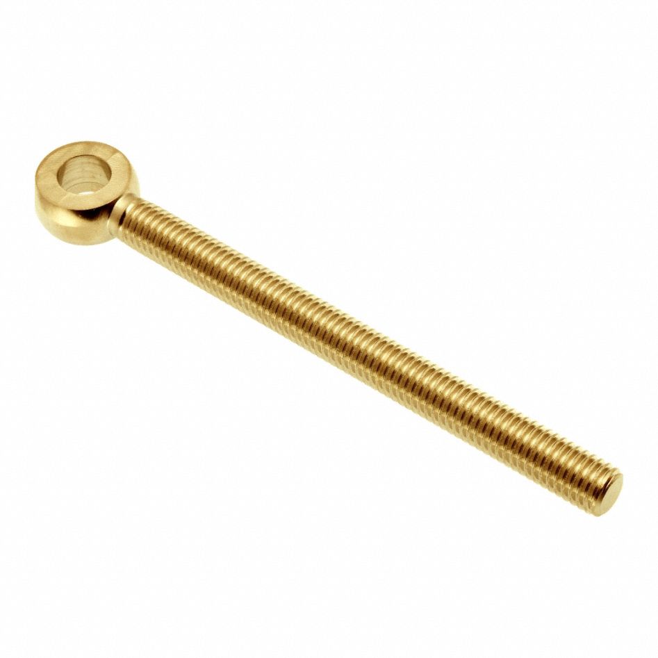 Fixed Rod End: Brass, Plain, 6 in Hole Center-to-End Lg, Right Hand, 1/2"-13 Thread Size