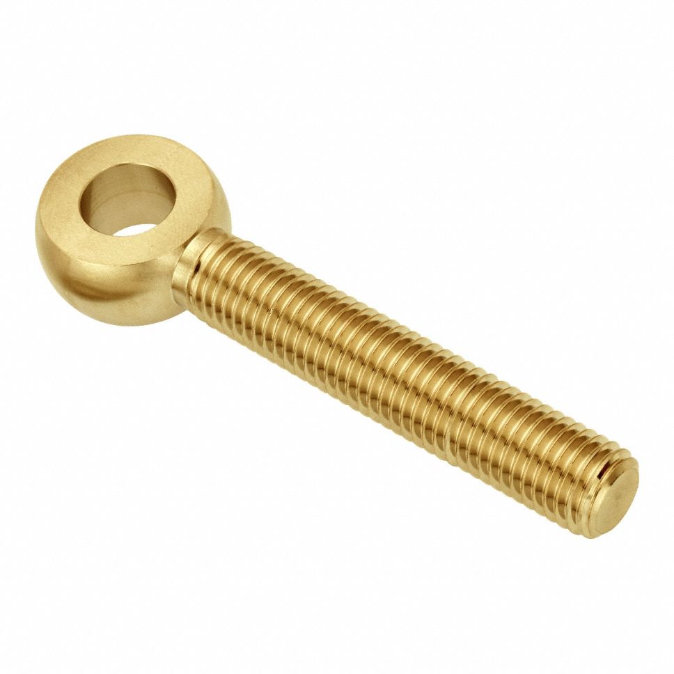 Fixed Rod End: Brass, Plain, 2 in Hole Center-to-End Lg, Right Hand, #6-32 Thread Size