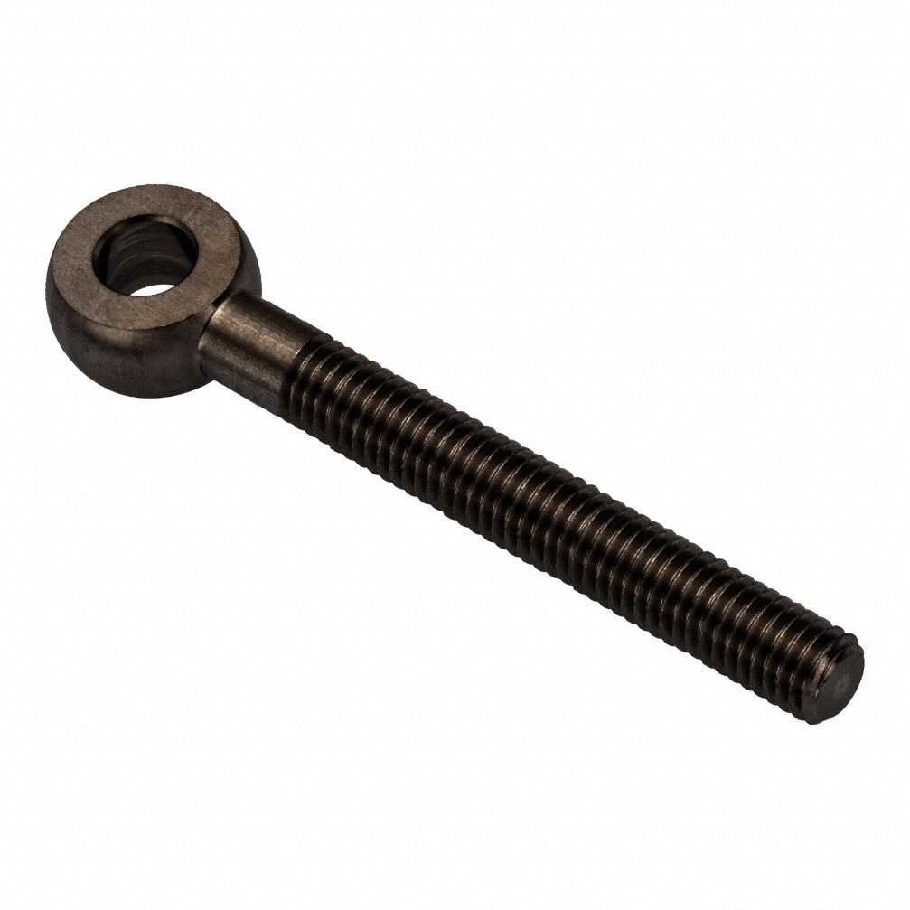Fixed Rod End: Steel, Black Oxide, 3 in Hole Center-to-End Lg, Right Hand, #10-32 Thread Size