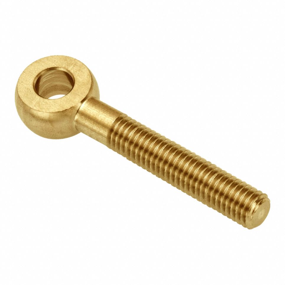 Fixed Rod End: Brass, Plain, 2 in Hole Center-to-End Lg, Right Hand, 1/4"-20 Thread Size