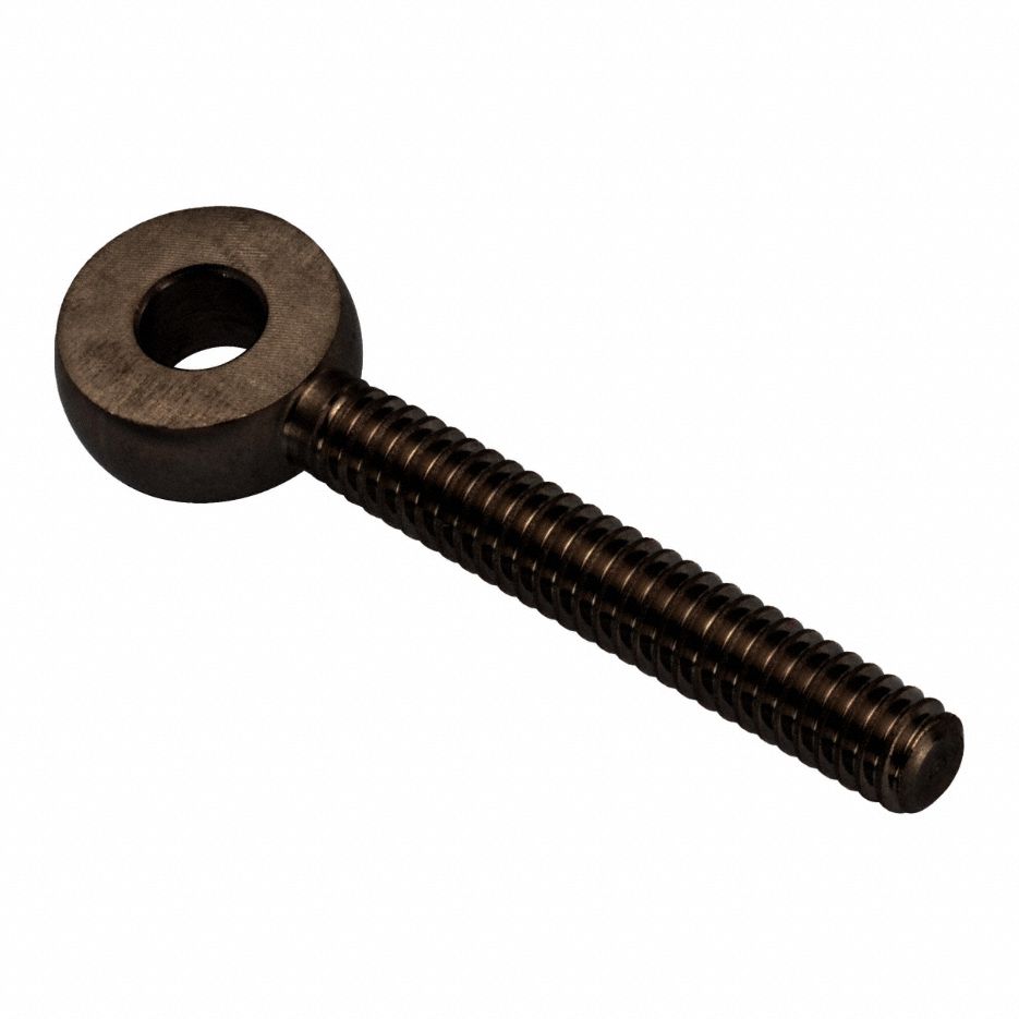 Fixed Rod End: Steel, Black Oxide, 2 in Hole Center-to-End Lg, Right Hand, 1/4"-20 Thread Size