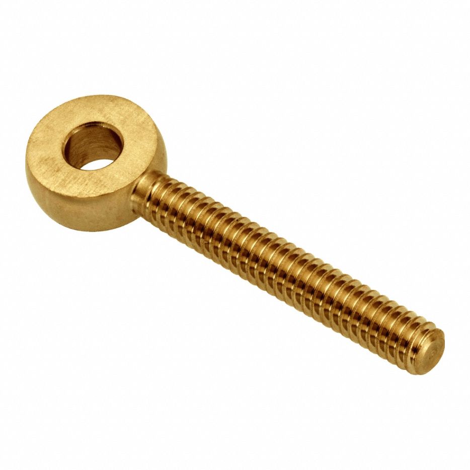 Fixed Rod End: Brass, Plain, 2 in Hole Center-to-End Lg, Right Hand, 1/4"-20 Thread Size