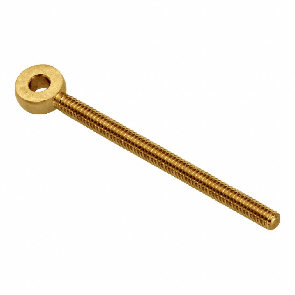 Fixed Rod End: Brass, Plain, 5 in Hole Center-to-End Lg, Right Hand, 1/4"-20 Thread Size