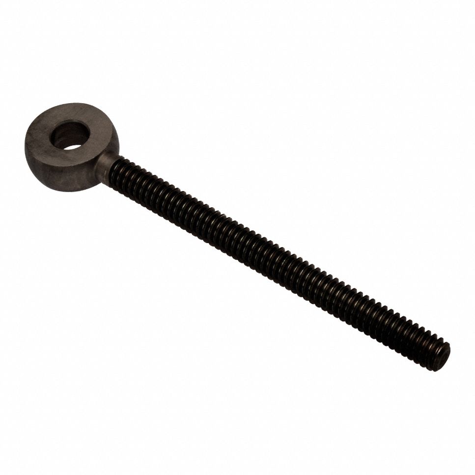 Fixed Rod End: Steel, Black Oxide, 2 in Hole Center-to-End Lg, Right Hand, 1/4"-28 Thread Size