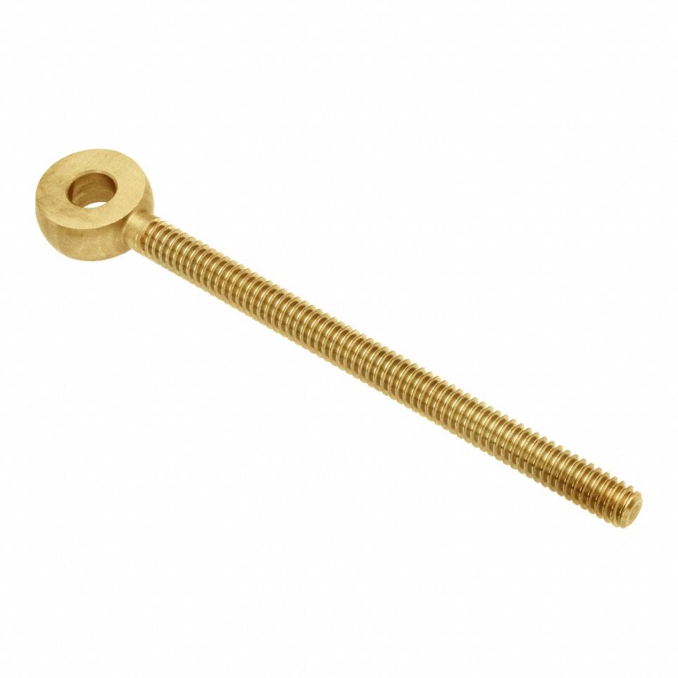 Fixed Rod End: Brass, Plain, 3 in Hole Center-to-End Lg, Right Hand, 1/4"-28 Thread Size