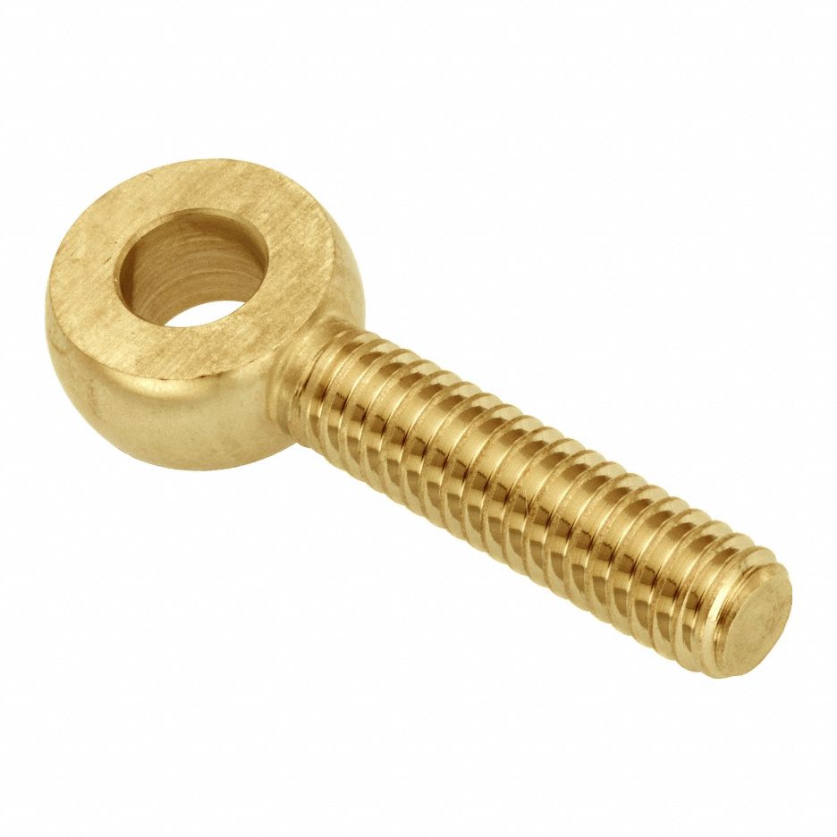 Fixed Rod End: Brass, Plain, 1 1/2 in Hole Center-to-End Lg, Right Hand, 5/16"-18 Thread Size