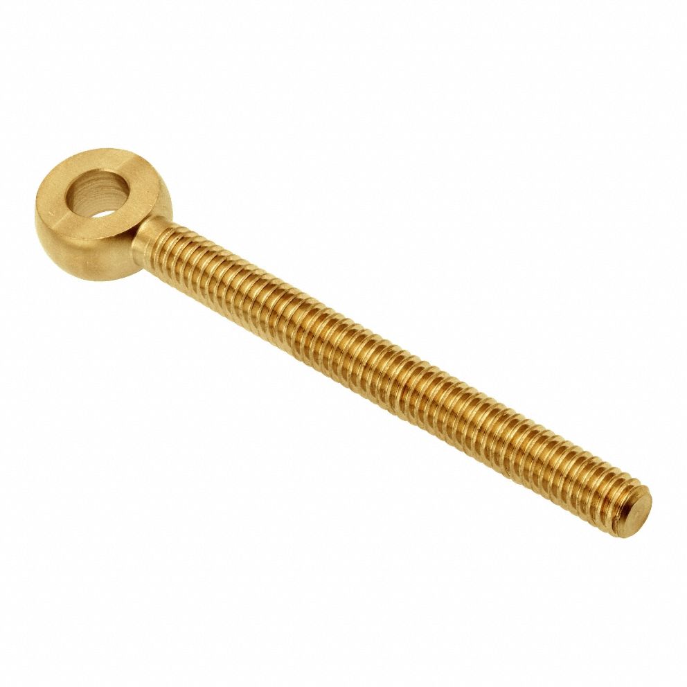 Fixed Rod End: Brass, Plain, 4 in Hole Center-to-End Lg, Right Hand, 3/8"-16 Thread Size