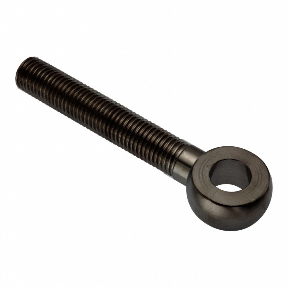 Fixed Rod End: Steel, Black Oxide, 100 mm Hole Center-to-End Lg, Right Hand, 12 mm Eye Thick