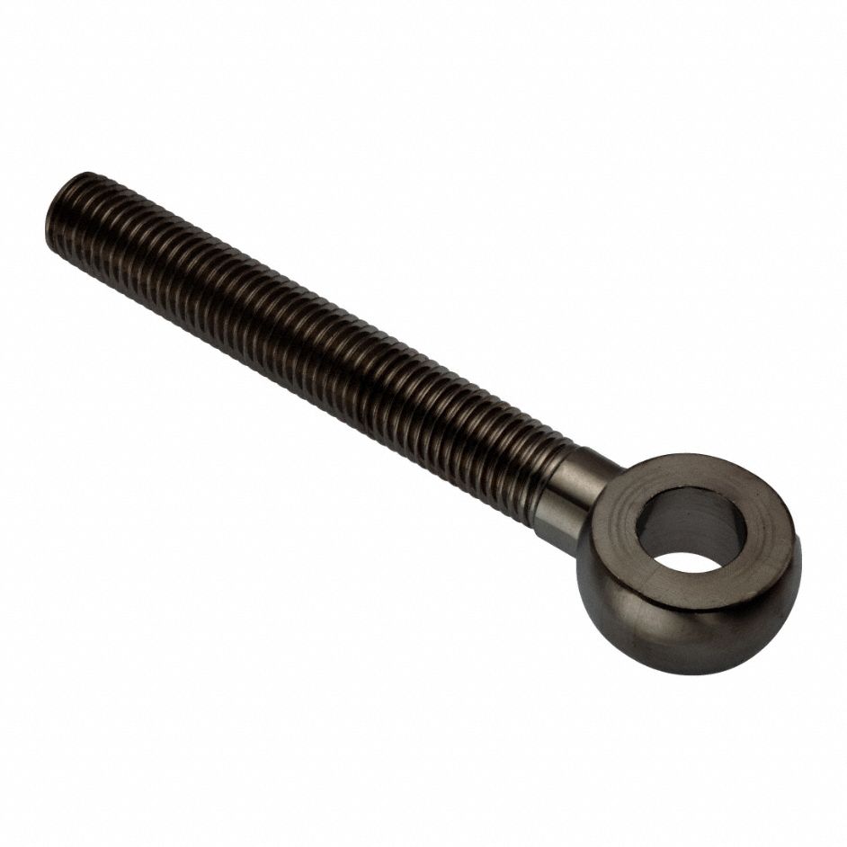Fixed Rod End: Steel, Black Oxide, 110 mm Hole Center-to-End Lg, Left Hand, 12 mm Eye Thick