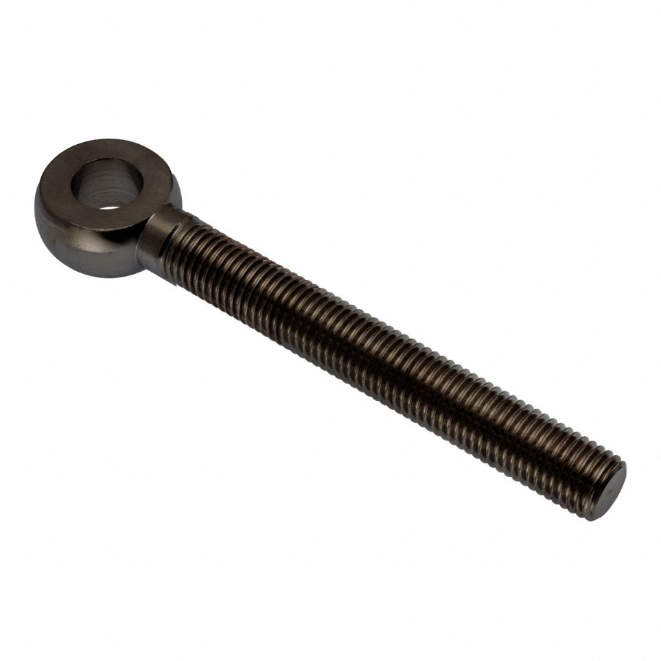 Fixed Rod End: Steel, Black Oxide, 120 mm Hole Center-to-End Lg, Left Hand, 12 mm Eye Thick