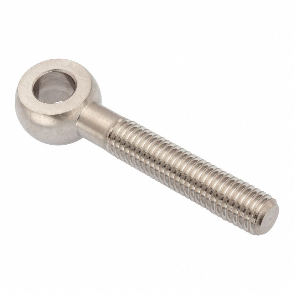 Fixed Rod End: Stainless Steel, Plain, 75 mm Hole Center-to-End Lg, Left Hand, 12 mm Eye Thick