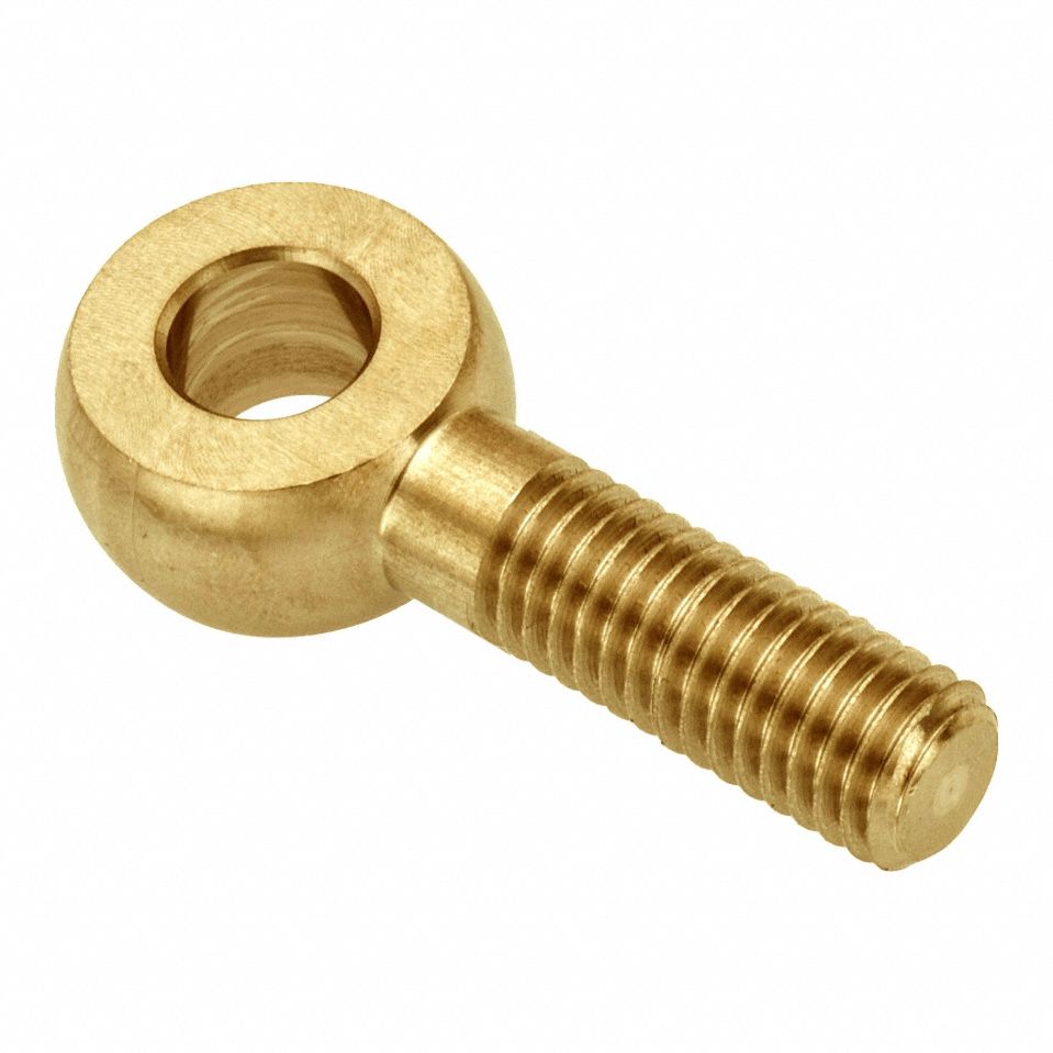 Fixed Rod End: Brass, Plain, 50 mm Hole Center-to-End Lg, Right Hand, M12-1.75 Thread Size