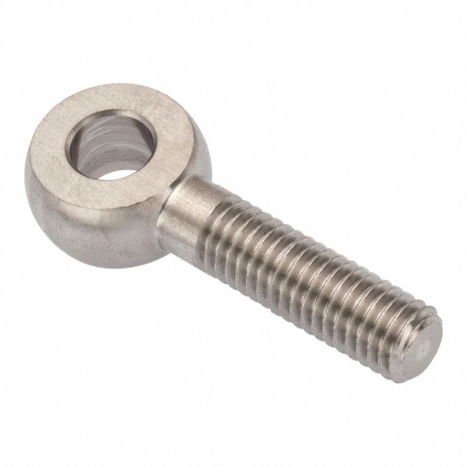 Fixed Rod End: Stainless Steel, Plain, 60 mm Hole Center-to-End Lg, Right Hand, 14 mm Eye Thick