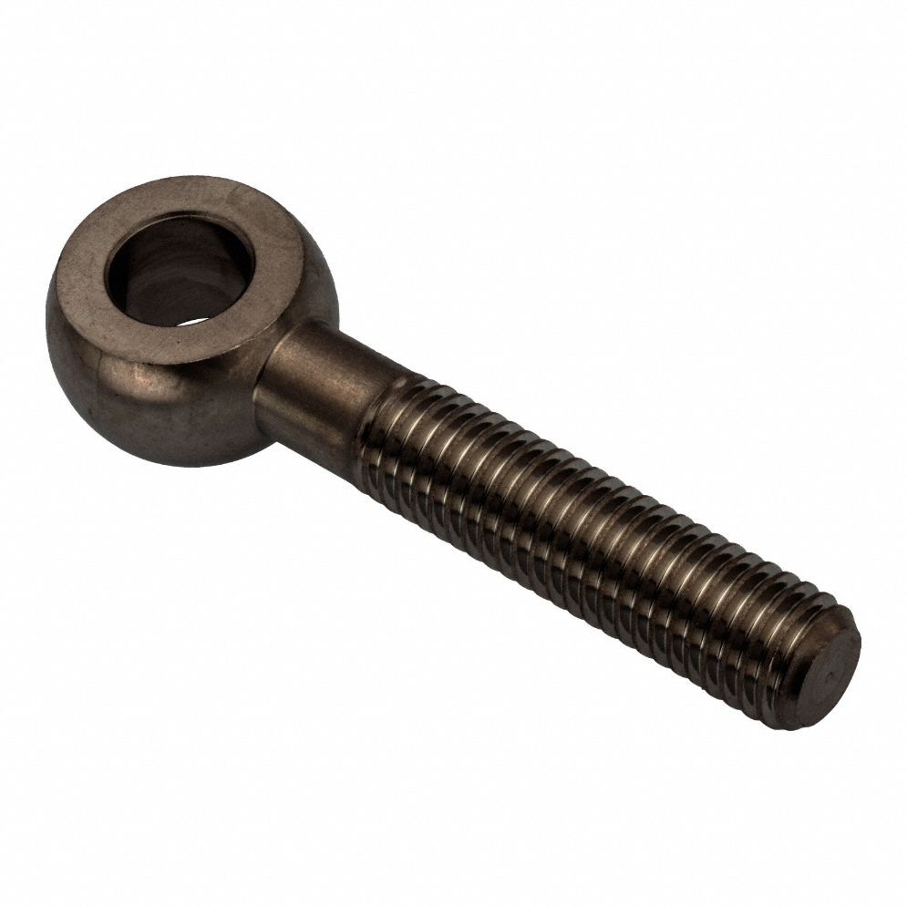Fixed Rod End: Steel, Black Oxide, 100 mm Hole Center-to-End Lg, Right Hand, 22 mm Eye Thick