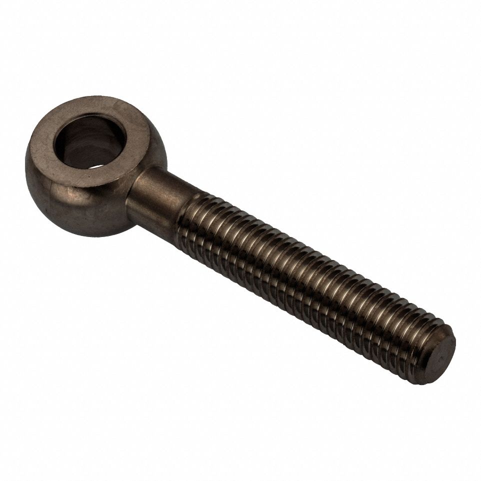 Fixed Rod End: Steel, Black Oxide, 80 mm Hole Center-to-End Lg, Right Hand, 17 mm Eye Thick