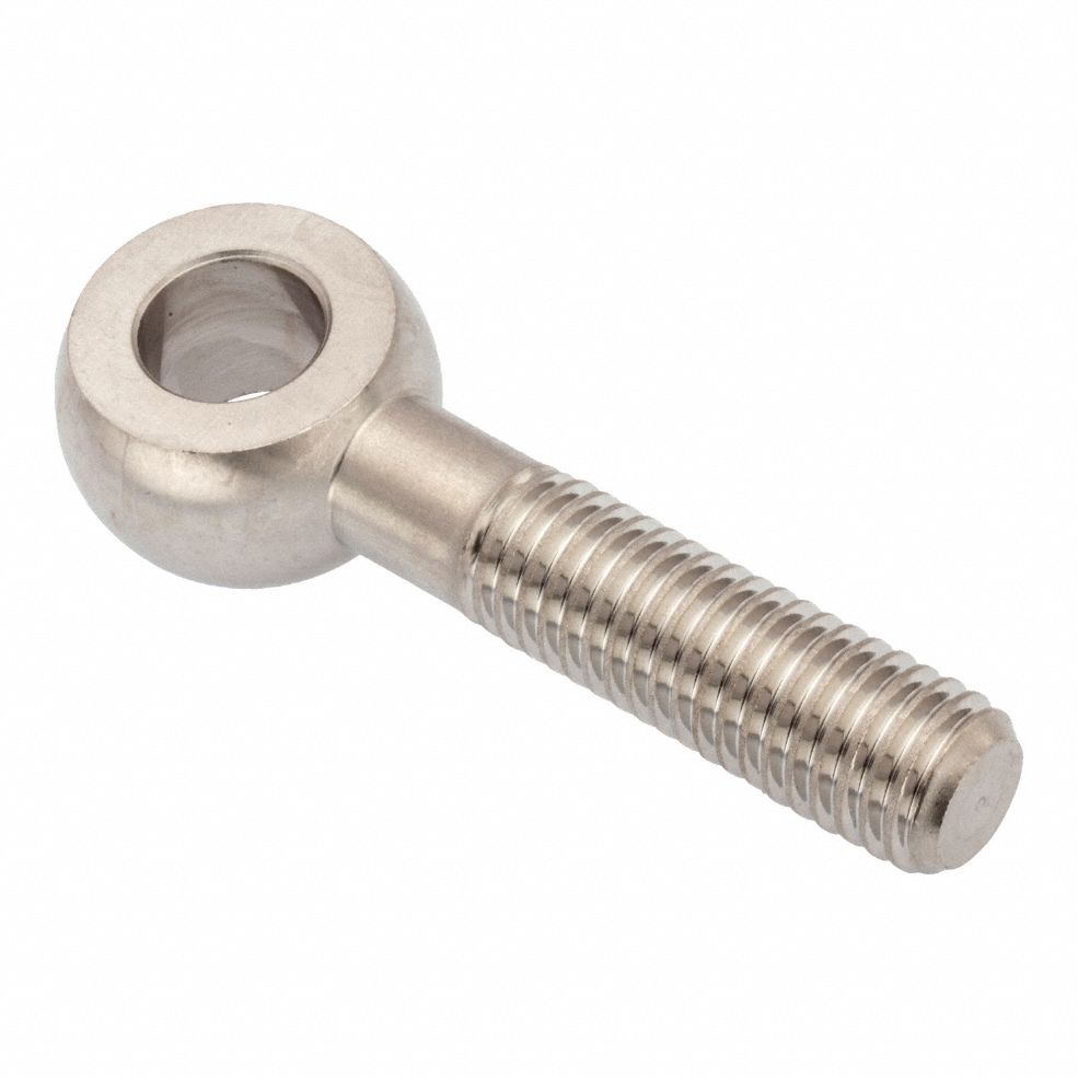 Fixed Rod End: Stainless Steel, Plain, 80 mm Hole Center-to-End Lg, Right Hand, 22 mm Eye Thick