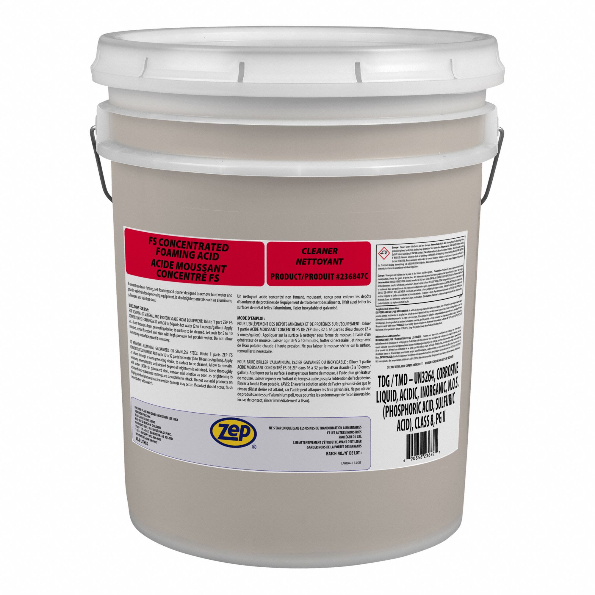 ZEP FS CONCENTRATED FOAMING ACID 20L - Food Sanitizing Equipment and ...