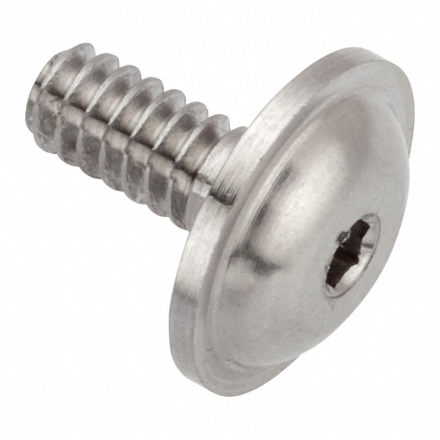 Machine Screw: #4-40 Thread Size, 1/4 in Lg, Stainless Steel, Plain, Button, Internal Hex