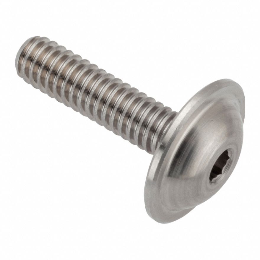 Machine Screw: #8-32 Thread Size, 5/8 in Lg, Stainless Steel, Plain, Button, Internal Hex