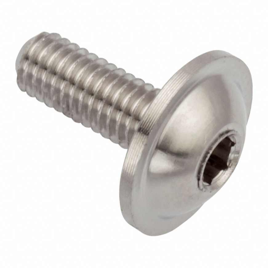 Machine Screw: M3x0.50 Thread Size, 8 mm Lg, Stainless Steel, Plain, Button, Internal Hex