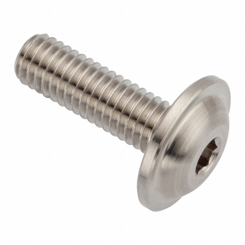 Machine Screw: M5x0.80 Thread Size, 16 mm Lg, Stainless Steel, Plain, Button, Internal Hex