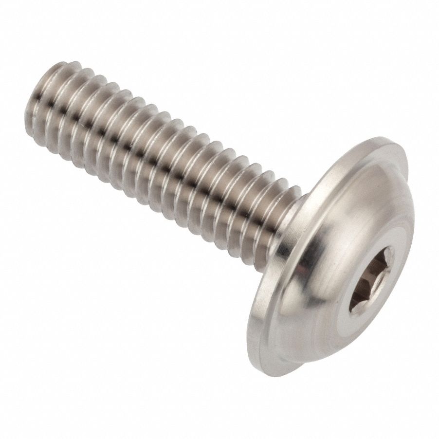 Machine Screw: M5x0.80 Thread Size, 25 mm Lg, Stainless Steel, Plain, Button, Internal Hex