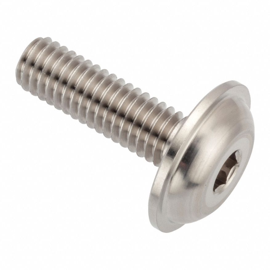 Machine Screw: M8x1.25 Thread Size, 20 mm Lg, Stainless Steel, Plain, Button, Internal Hex