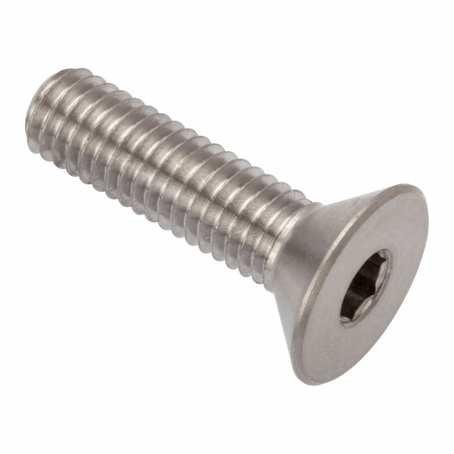 Socket Head Cap Screw: #10-32 Thread Size, 3/4 in Lg, Flat, Plain, Stainless Steel, 18-8