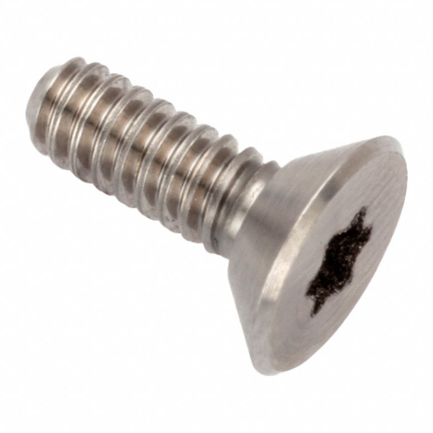 Socket Head Cap Screw: #6-32 Thread Size, 3/8 in Lg, Flat, Plain, Stainless Steel, A286, T15 Drive
