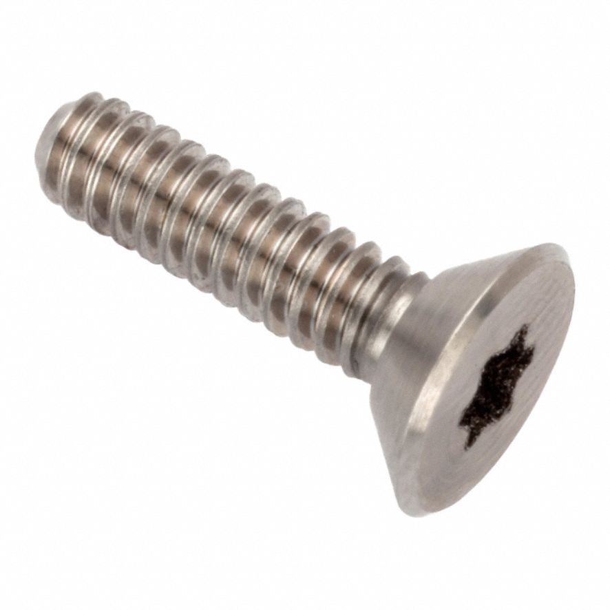 Socket Head Cap Screw: #6-32 Thread Size, 1/2 in Lg, Flat, Plain, Stainless Steel, A286, T15 Drive