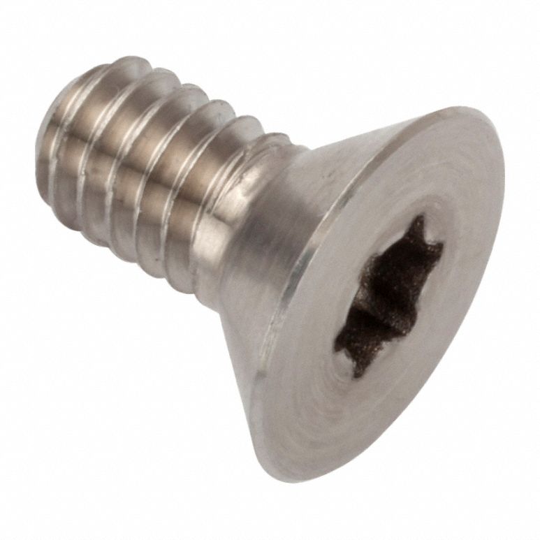 Socket Head Cap Screw: #8-32 Thread Size, 1/4 in Lg, Flat, Plain, Stainless Steel, A286, T20 Drive