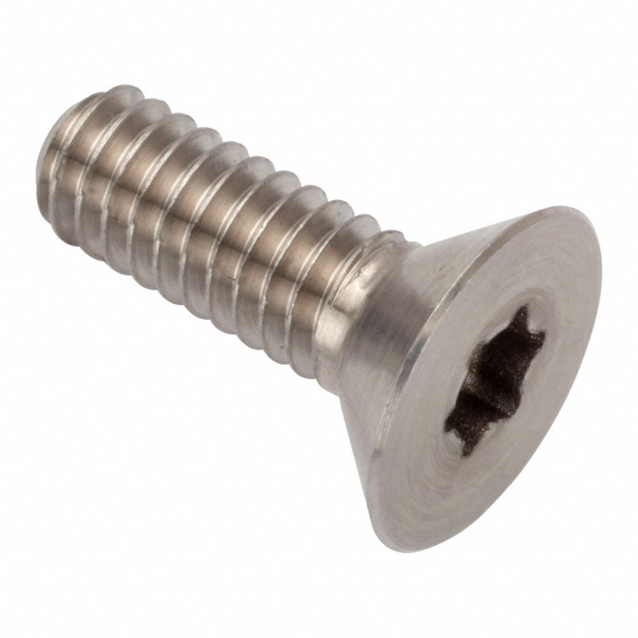 Socket Head Cap Screw: #8-32 Thread Size, 1/2 in Lg, Flat, Plain, Stainless Steel, A286, T20 Drive