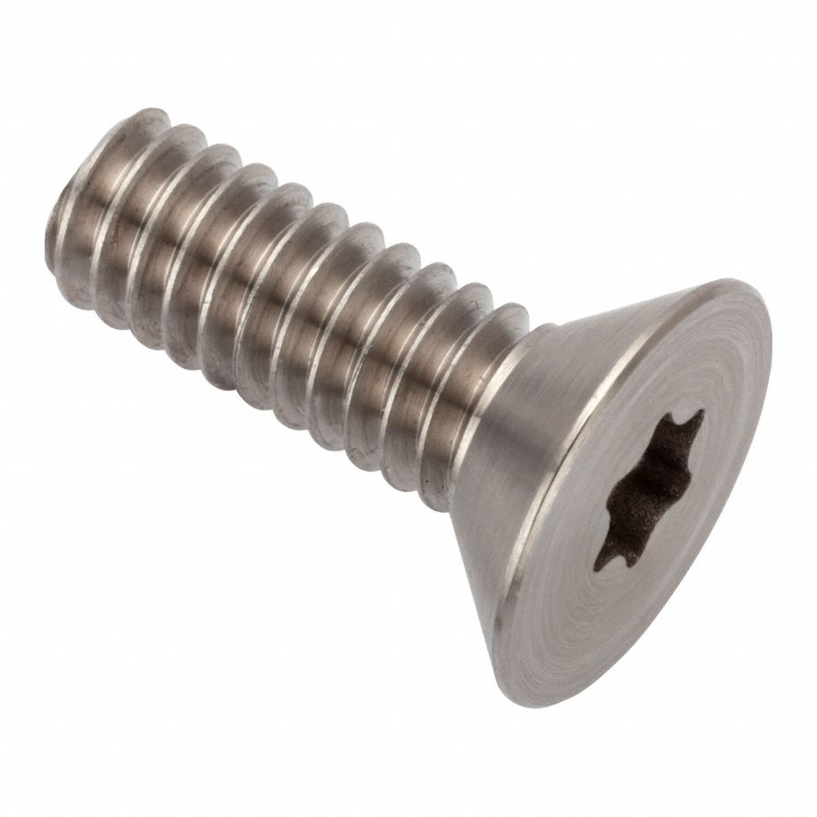 Socket Head Cap Screw: 1/4"-20 Thread Size, 3/4 in Lg, Flat, Plain, Stainless Steel, A286, T30 Drive