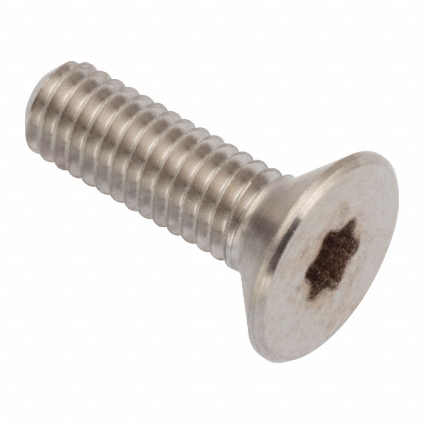 Socket Head Cap Screw: M3x0.50 Thread Size, 10 mm Lg, Flat, Plain, Stainless Steel, A286, T8 Drive