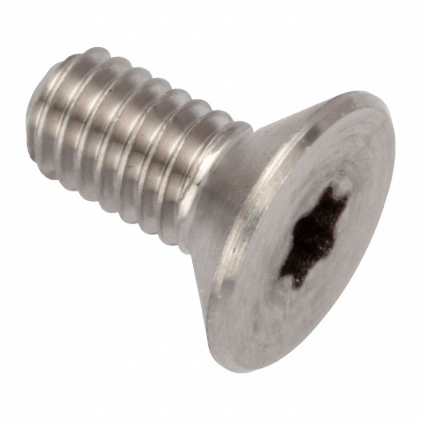 Socket Head Cap Screw: M3x0.50 Thread Size, 6 mm Lg, Flat, Plain, Stainless Steel, A286, T8 Drive
