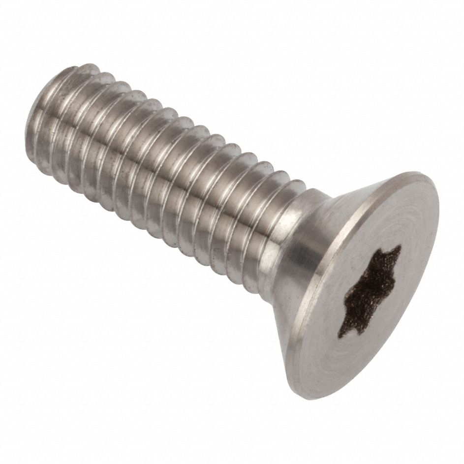 Socket Head Cap Screw: M5x0.80 Thread Size, 16 mm Lg, Flat, Plain, Stainless Steel, A286, T25 Drive