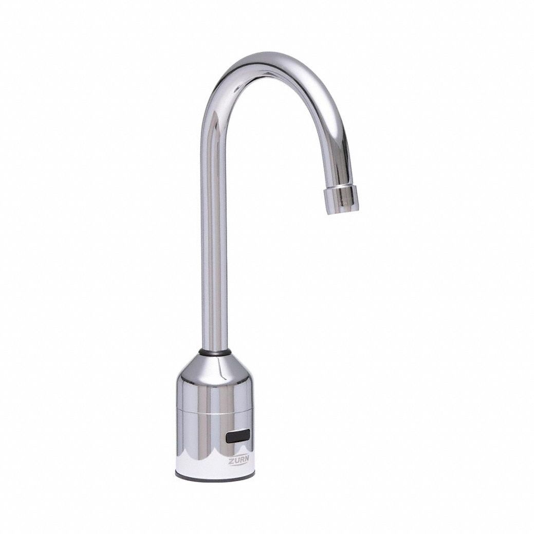 Gooseneck Sensor Faucet: AquaSense®, Brass, Chrome Finish, Single-Post, Hydropower, Aerated
