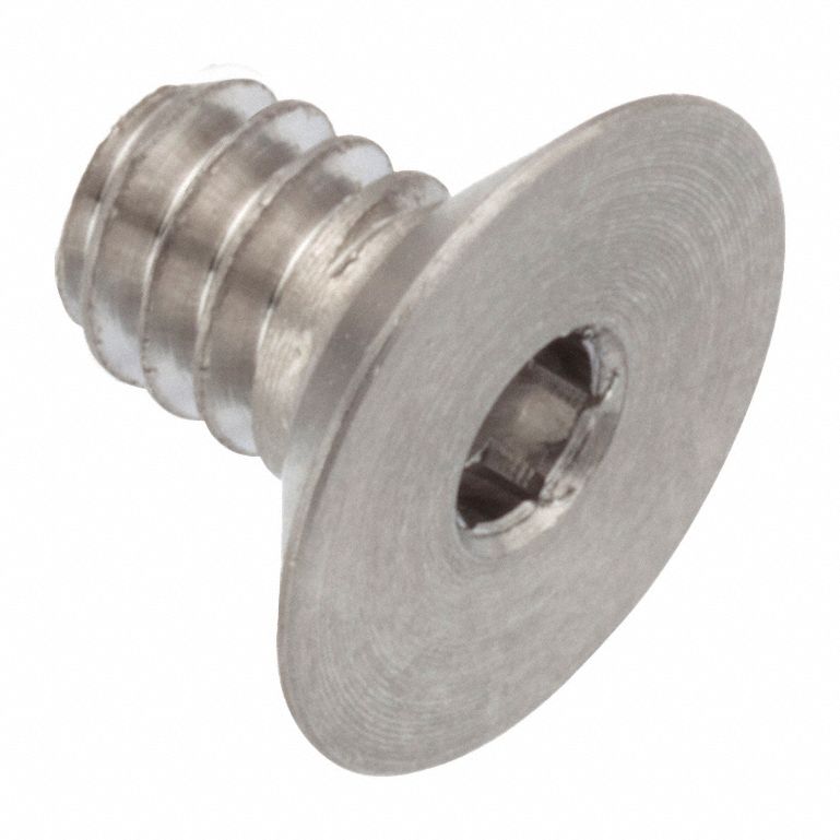 Socket Head Cap Screw: #4-40 Thread Size, 3/16 in Lg, Flat, Plain, Stainless Steel, 18-8