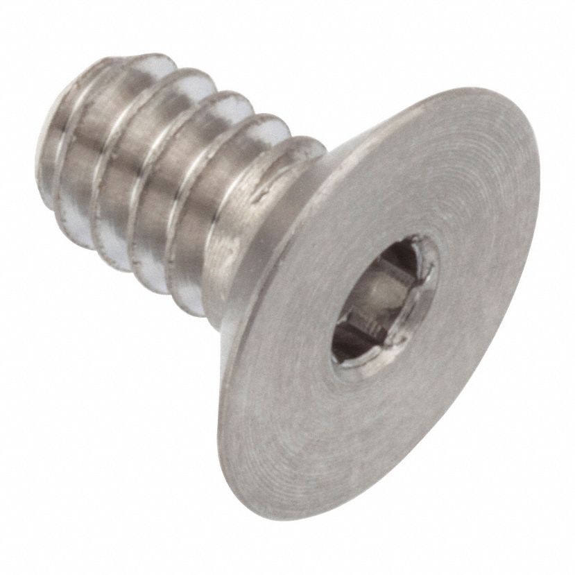 Socket Head Cap Screw: #8-32 Thread Size, 1/4 in Lg, Flat, Plain, Stainless Steel, 18-8