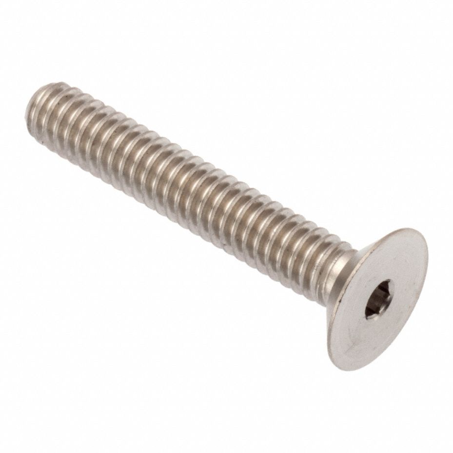 Socket Head Cap Screw: 1/2"-13 Thread Size, 1 1/2 in Lg, Flat, Plain, Stainless Steel, 18-8