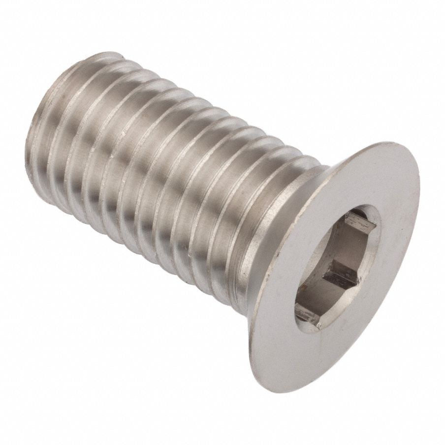 Socket Head Cap Screw: 3/4"-10 Thread Size, 1 1/2 in Lg, Flat, Plain, Stainless Steel, 18-8