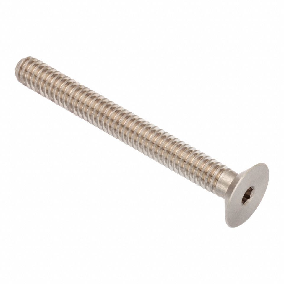 Socket Head Cap Screw: 3/4"-10 Thread Size, 3 in Lg, Flat, Plain, Stainless Steel, 18-8