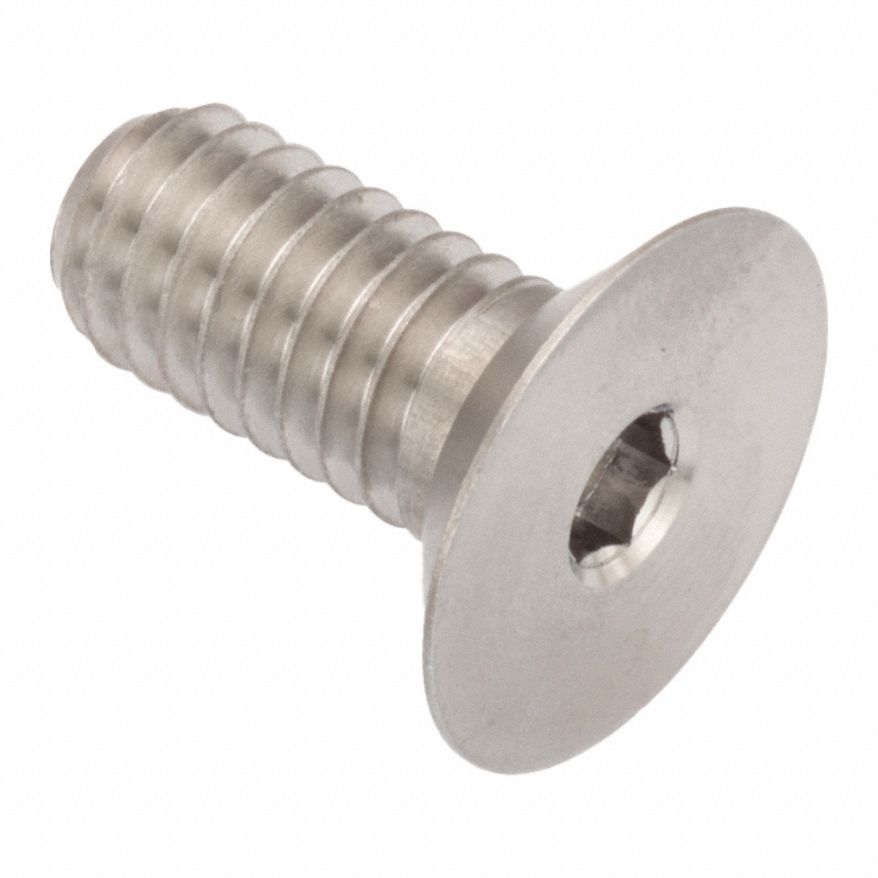 Socket Head Cap Screw: 5/16"-18 Thread Size, 5/8 in Lg, Flat, Plain, Stainless Steel, 18-8