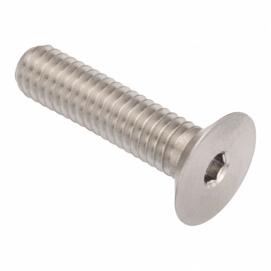 Socket Head Cap Screw: 5/16"-18 Thread Size, 1 3/4 in Lg, Flat, Plain, Stainless Steel, 18-8