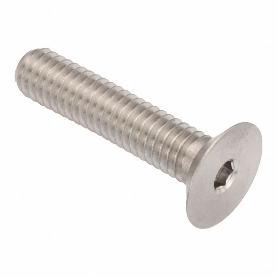 Socket Head Cap Screw: 5/16"-18 Thread Size, 2 in Lg, Flat, Plain, Stainless Steel, 18-8