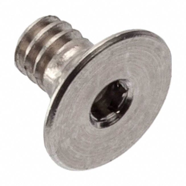 Socket Head Cap Screw: #4-40 Thread Size, 3/16 in Lg, Flat, Plain, Stainless Steel, 316